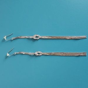Silver chain infinity knot earrings